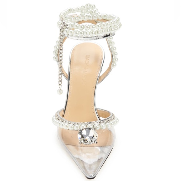 Mach & Mach Diamond Of Elizabeth PVC Embellished High-Heel Pumps - Picture 3 of 12